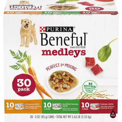 Picture of Purina Beneful® Medleys Adult Dog Wet Food - 6.66 lb., With Vitamins, No Artificial Flavors