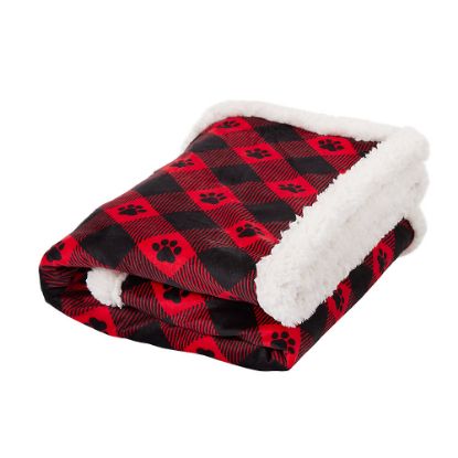 Picture of Merry & Bright ™ Red Plaid Cozy Pet Blanket